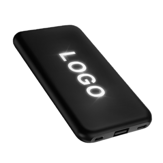Внешний аккумулятор Kugo, 10000 mAh с подсветкой гравировки, черный — 2046.02