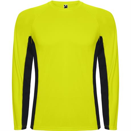 Спортивная футболка SHANGHAI L/S мужская, ФЛУОРЕСЦЕНТНЫЙ ЖЕЛТЫЙ/ЧЕРНЫЙ 2XL