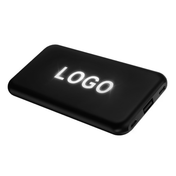 Внешний аккумулятор Kugo, 10000 mAh с подсветкой гравировки, черный — 2046.02