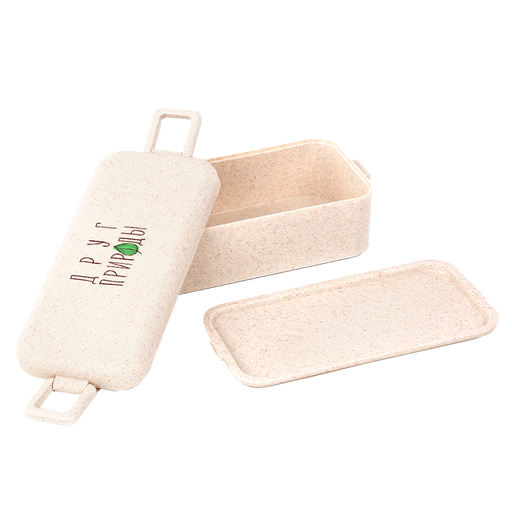 Ланчбокс (контейнер для еды) Bricker из пшеничного волокна, бежевый