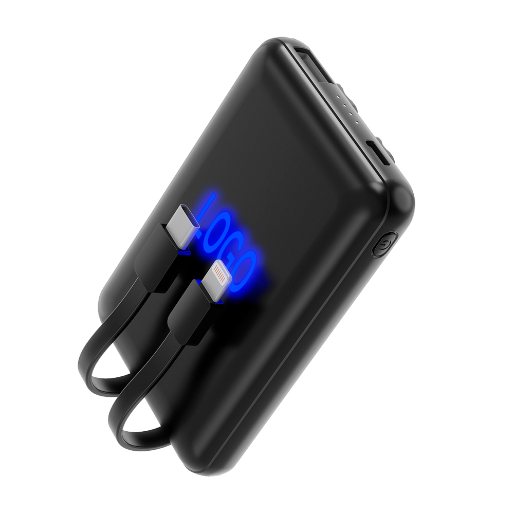 Внешний аккумулятор Eron с подсветкой гравировки, 5000 mAh, чёрный/белый — 2058.02.03