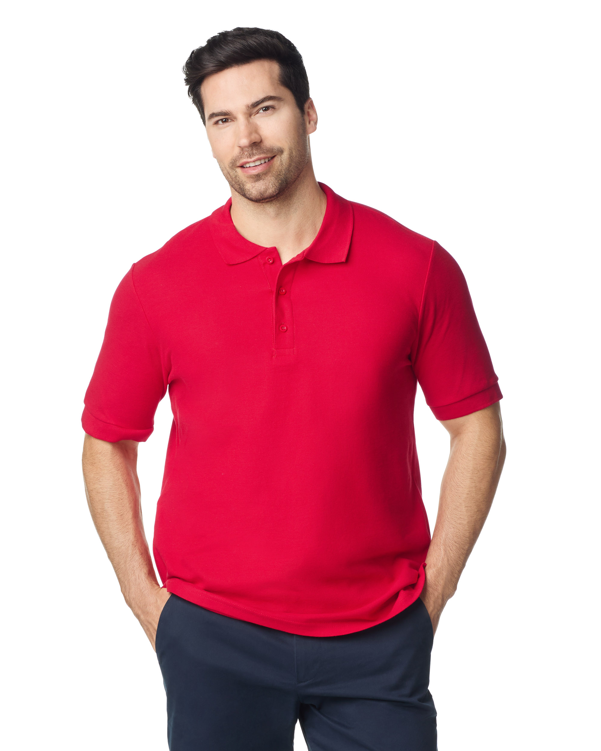 Футболка поло PREMIUM COTTON ADULT DOUBLE PIQUE, ЧЕРНЫЙ 2XL — GI85800reS
