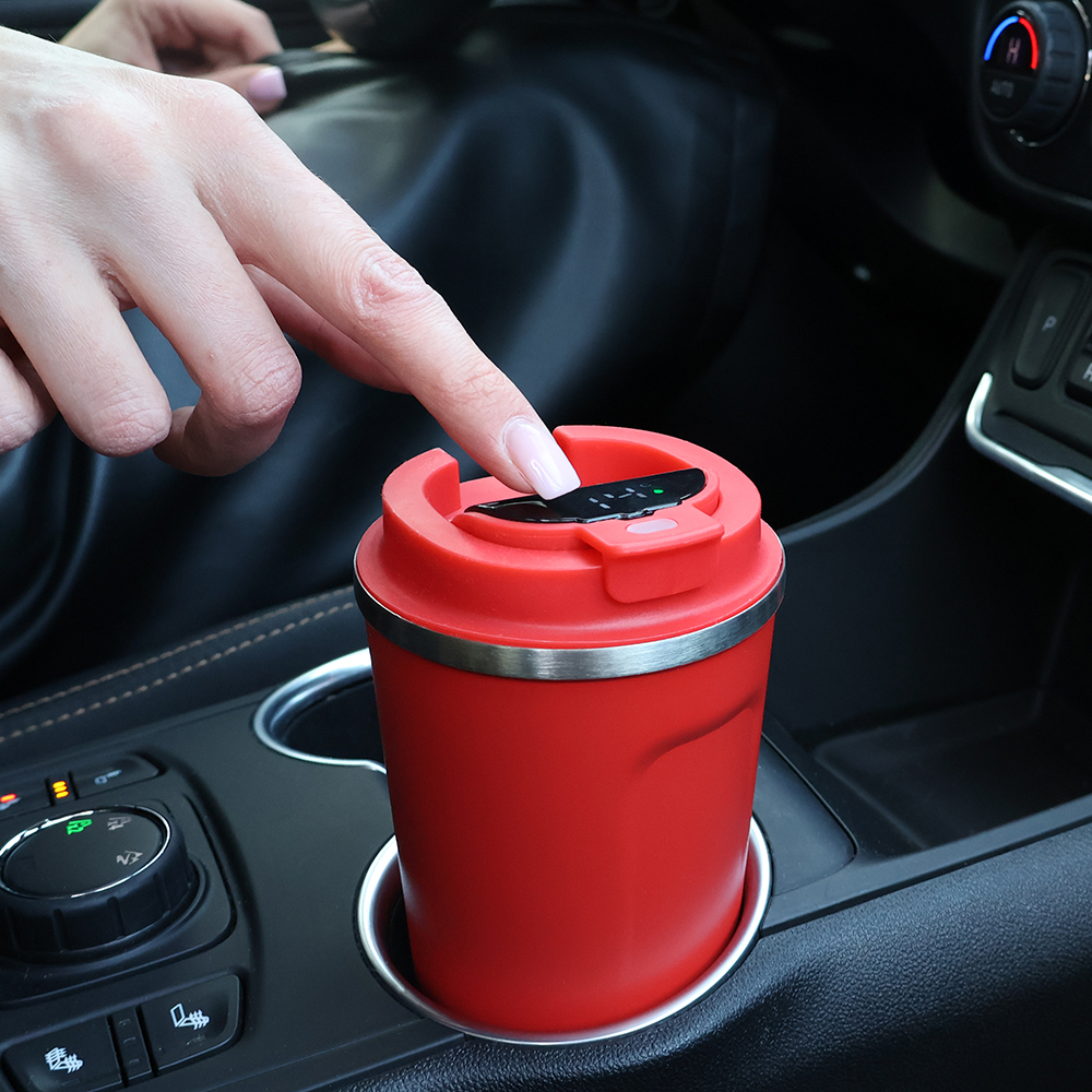 Термокружка Moon с дисплеем, 380мл, красная