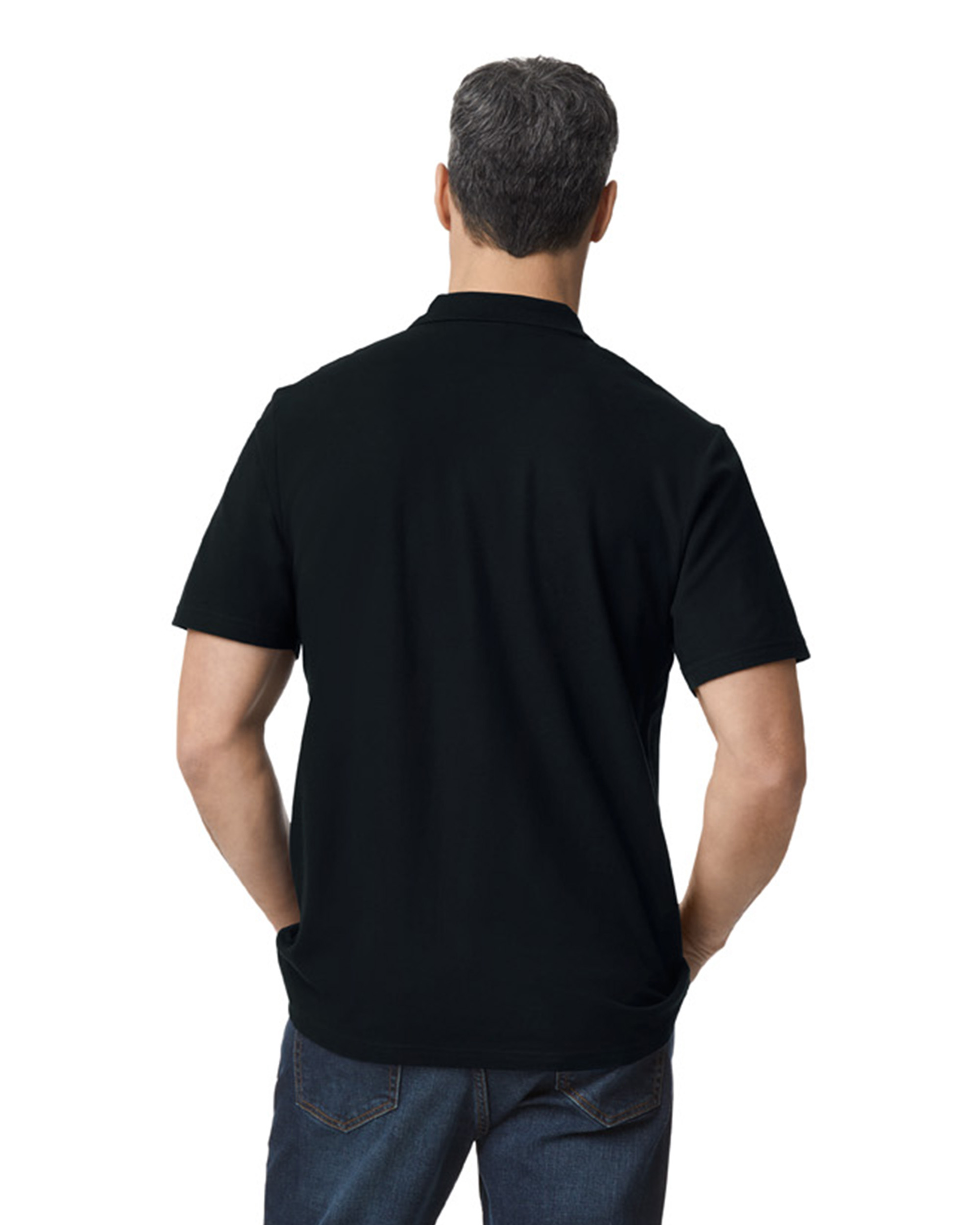 Футболка поло SOFTSTYLE ADULT DOUBLE PIQUE, ЧЕРНЫЙ 2XL — GI64800blS