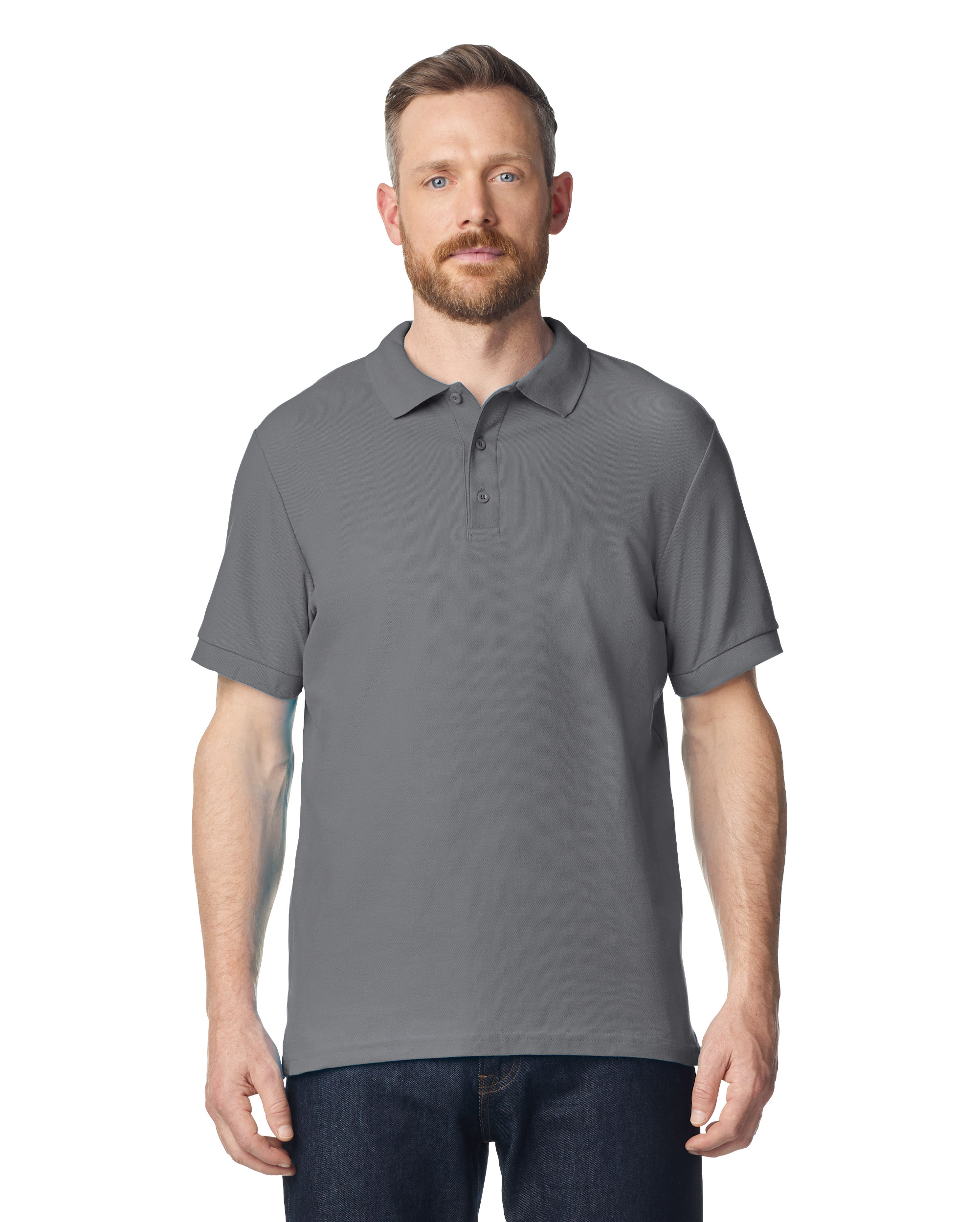 Футболка поло PREMIUM COTTON ADULT DOUBLE PIQUE, ЧЕРНЫЙ 2XL — GI85800chS