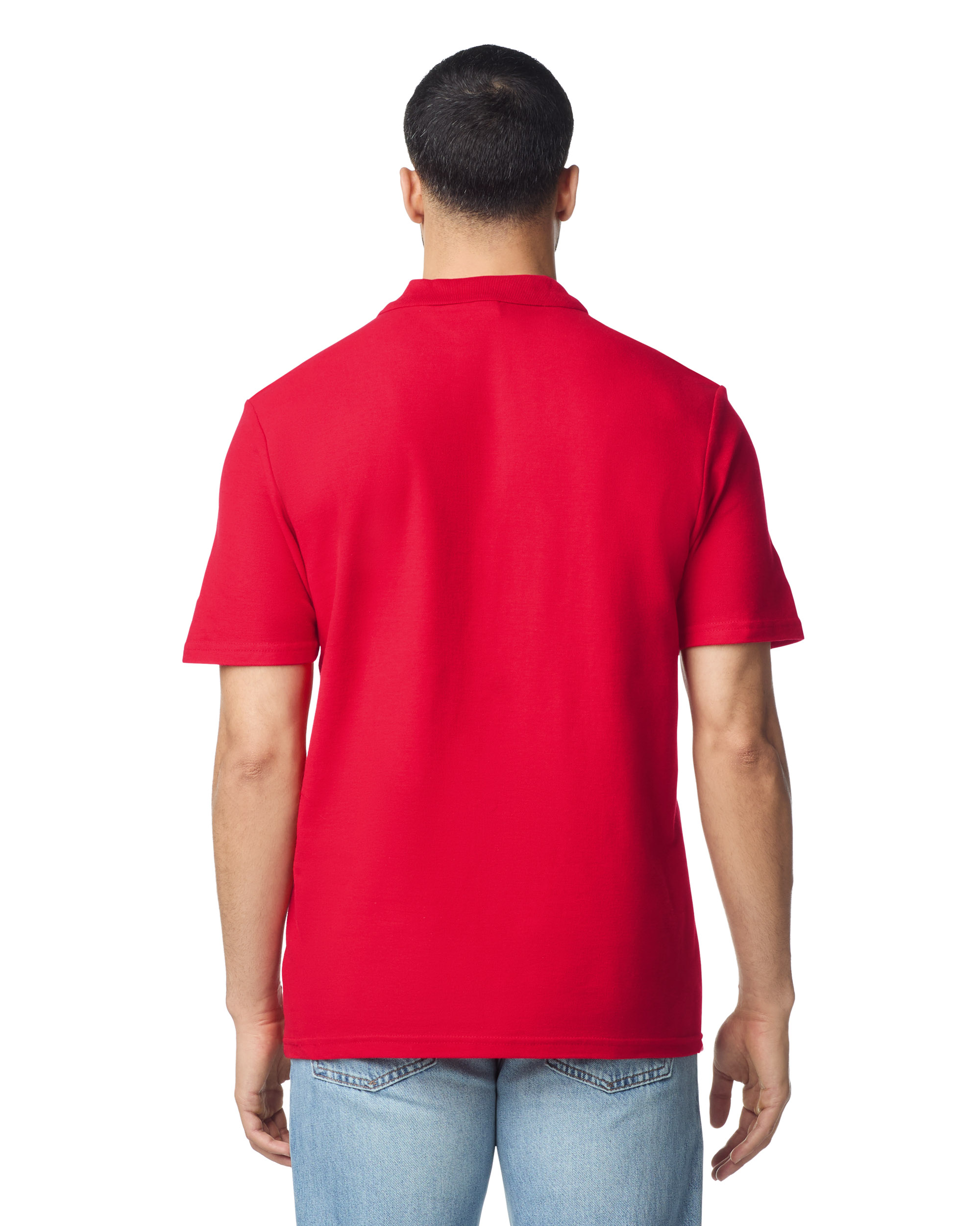Футболка поло SOFTSTYLE ADULT DOUBLE PIQUE, ЧЕРНЫЙ 2XL — GI64800reS
