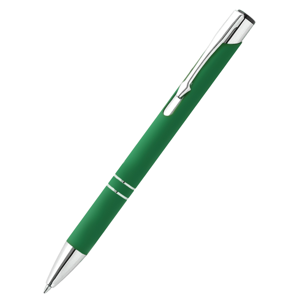 Ручка металлическая Molly софт-тач, зеленая