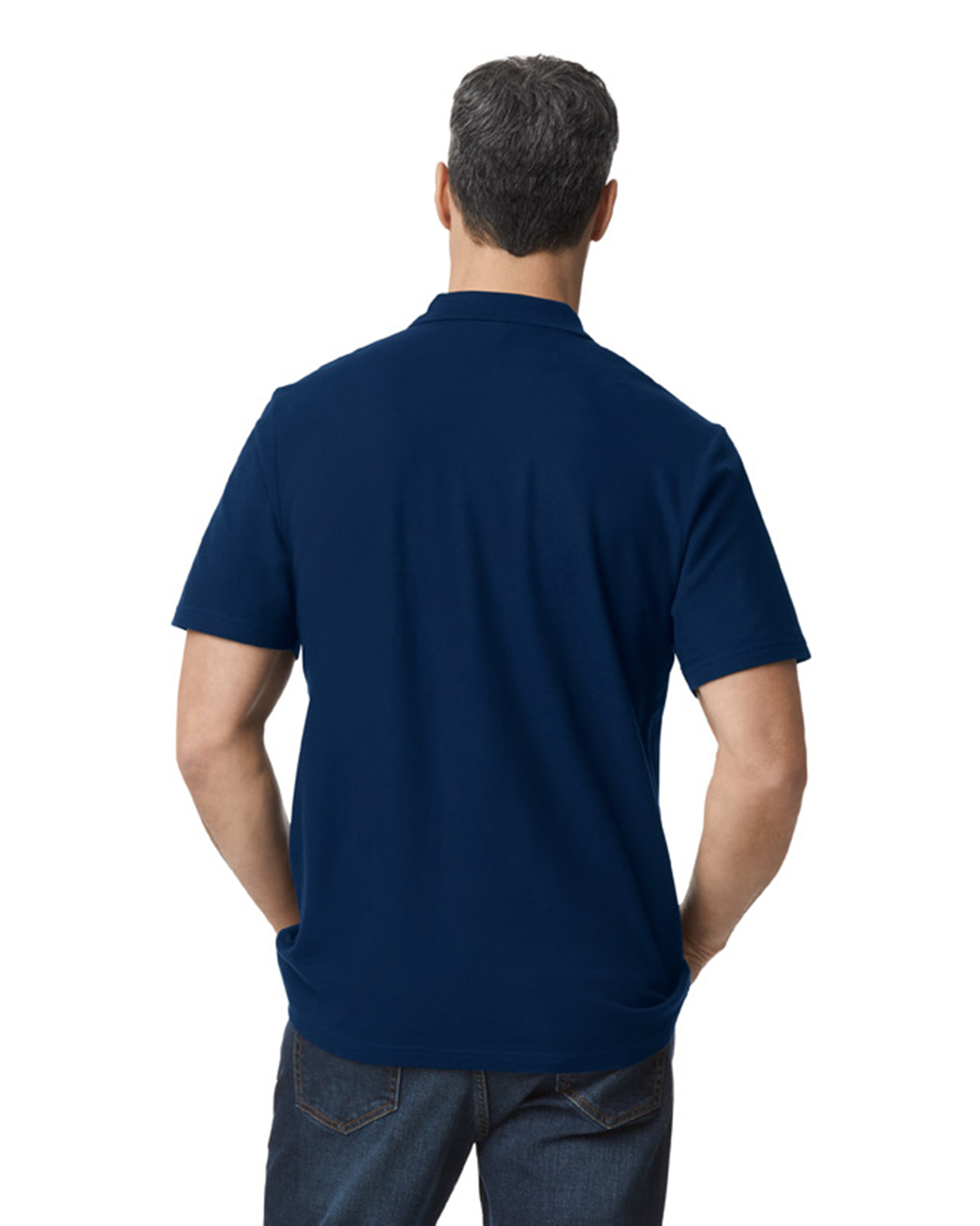 Футболка поло SOFTSTYLE ADULT DOUBLE PIQUE, ЧЕРНЫЙ 2XL — GI64800nvS