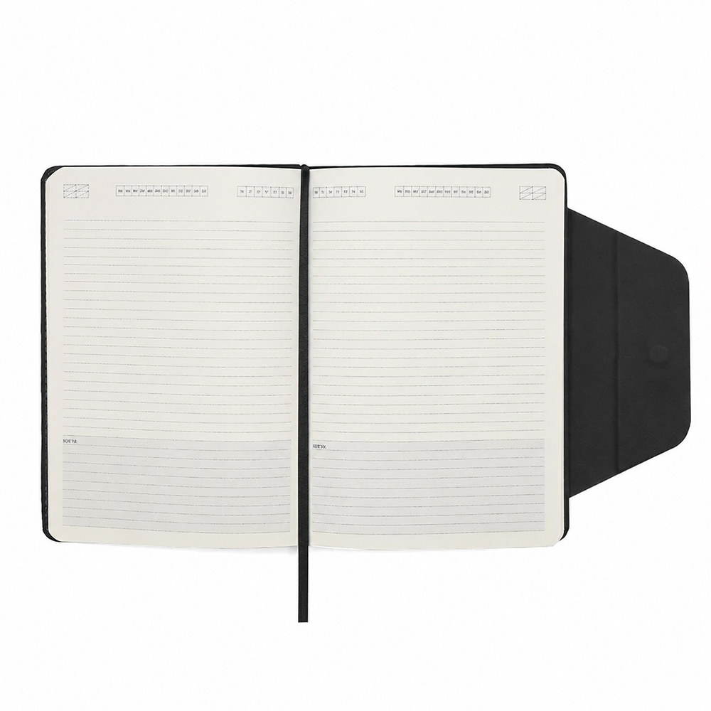 Ежедневник A5 недатированный Genesi, в твёрдой обложке, чёрный