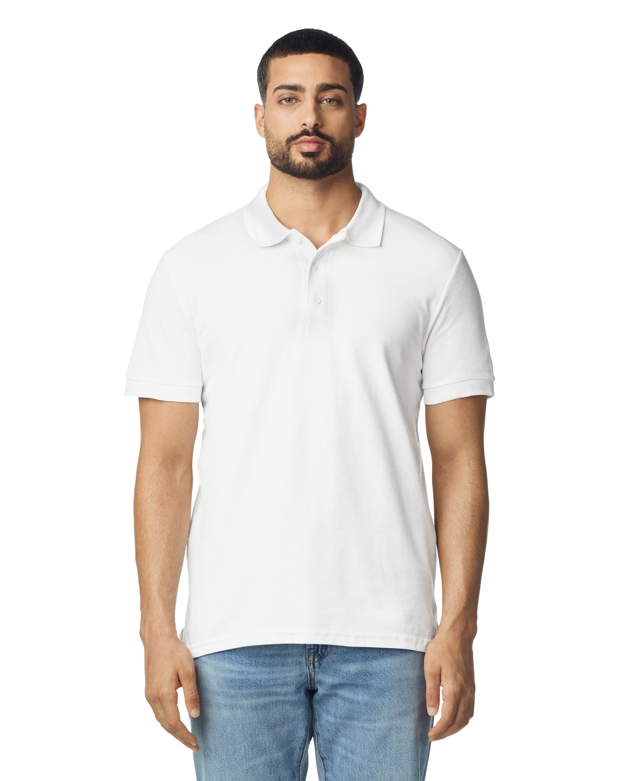 Футболка поло PREMIUM COTTON ADULT DOUBLE PIQUE, ЧЕРНЫЙ 2XL — GI85800whS