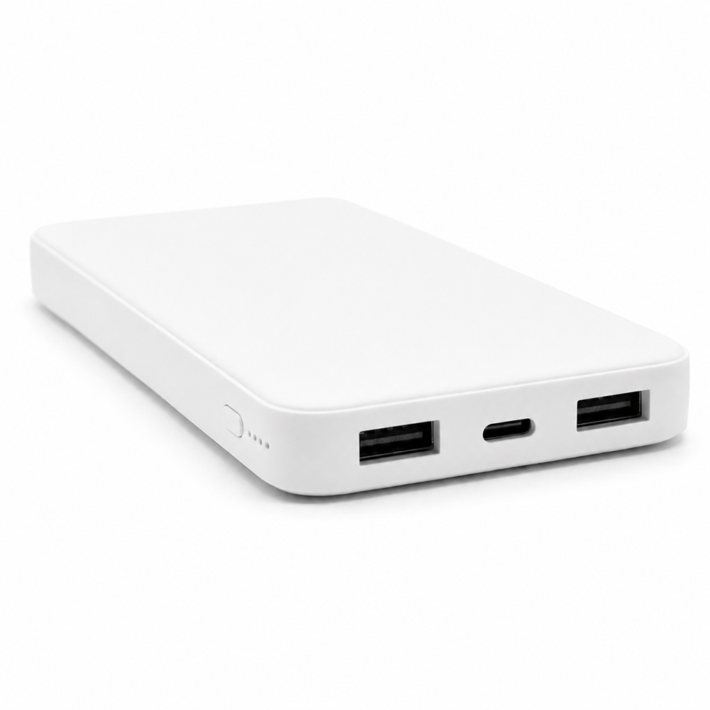 Внешний аккумулятор Polus, 10000 Mah, софт-тач покрытие, белый — 2018.01.01
