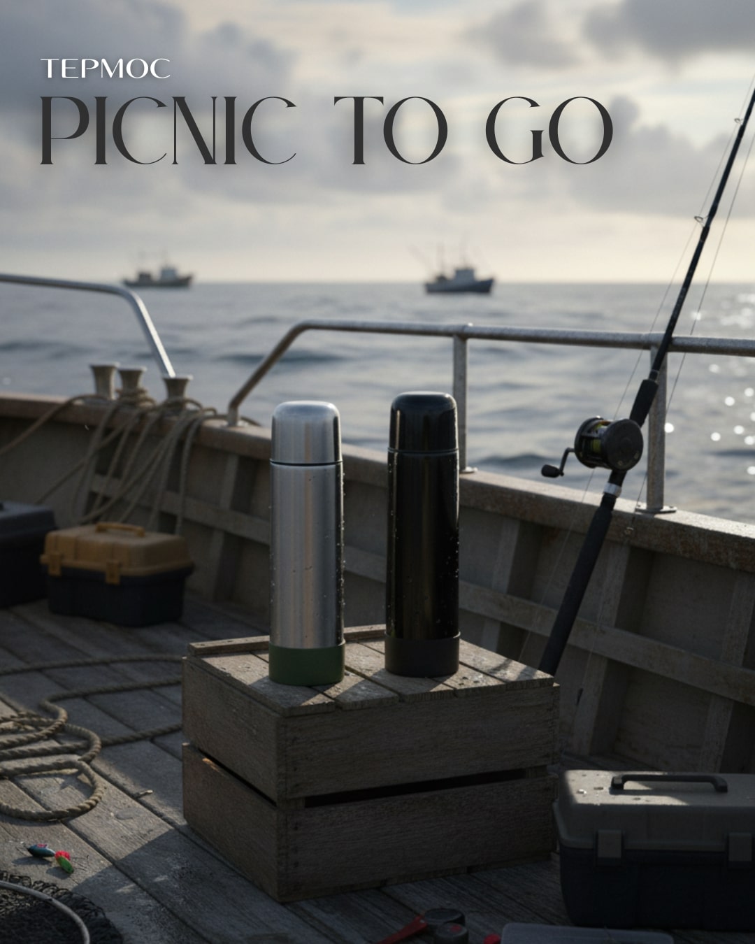 Термос Picnic Silver To Go, серебристый/белый — 5005.09.36