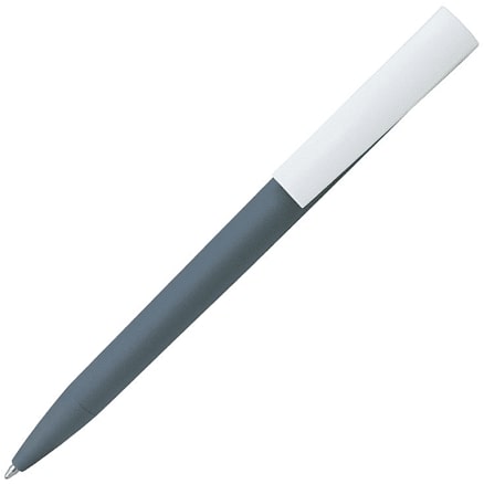 Ручка шариковая Zorro, пластиковая, софт тач, серая/белая — 18560.02-431