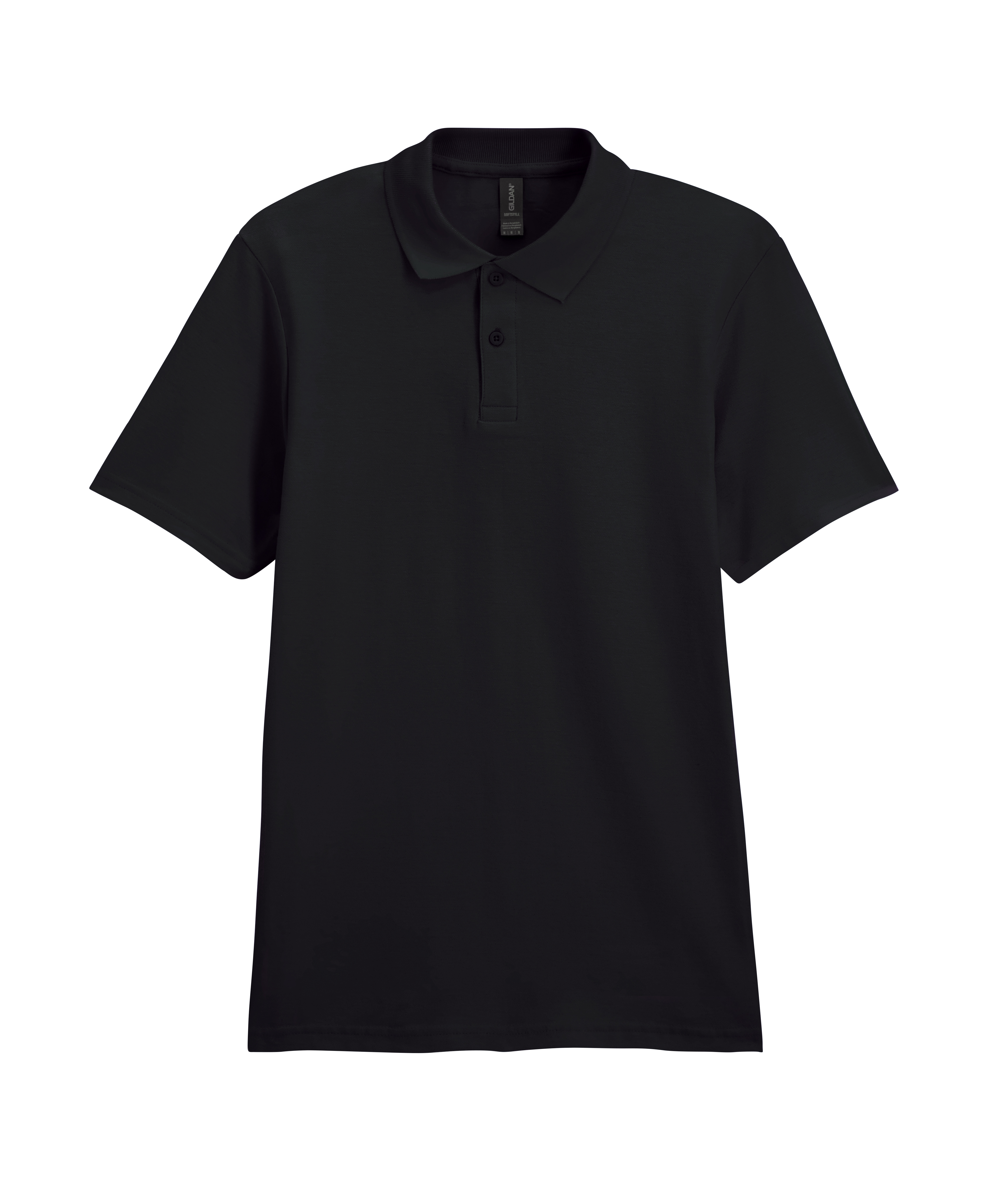 Футболка поло SOFTSTYLE ADULT DOUBLE PIQUE, ЧЕРНЫЙ 2XL — GI64800blL