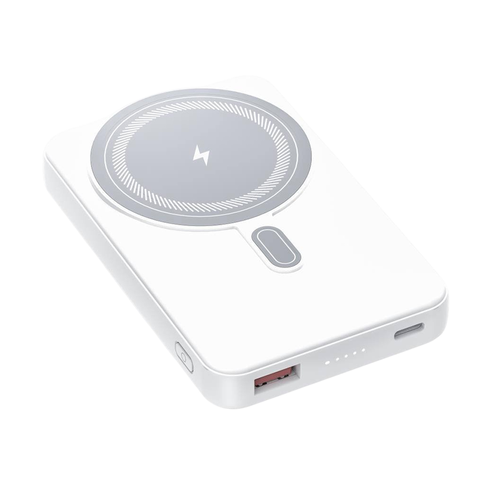 Магнитный внешний аккумулятор Axion с беспроводной зарядкой (15W), 10000 Mah, белый — 2062.01