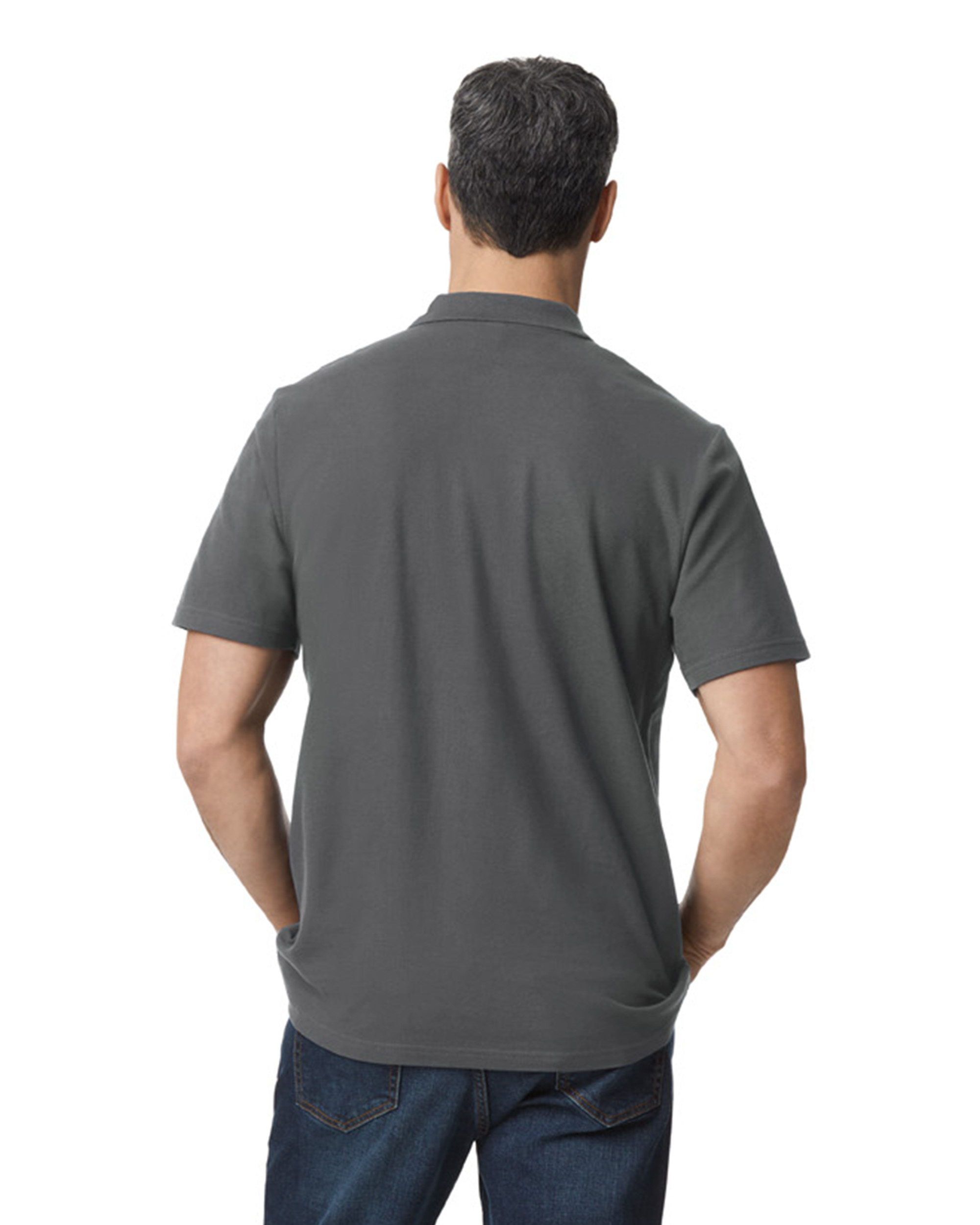 Футболка поло SOFTSTYLE ADULT DOUBLE PIQUE, ЧЕРНЫЙ 2XL — GI64800chS