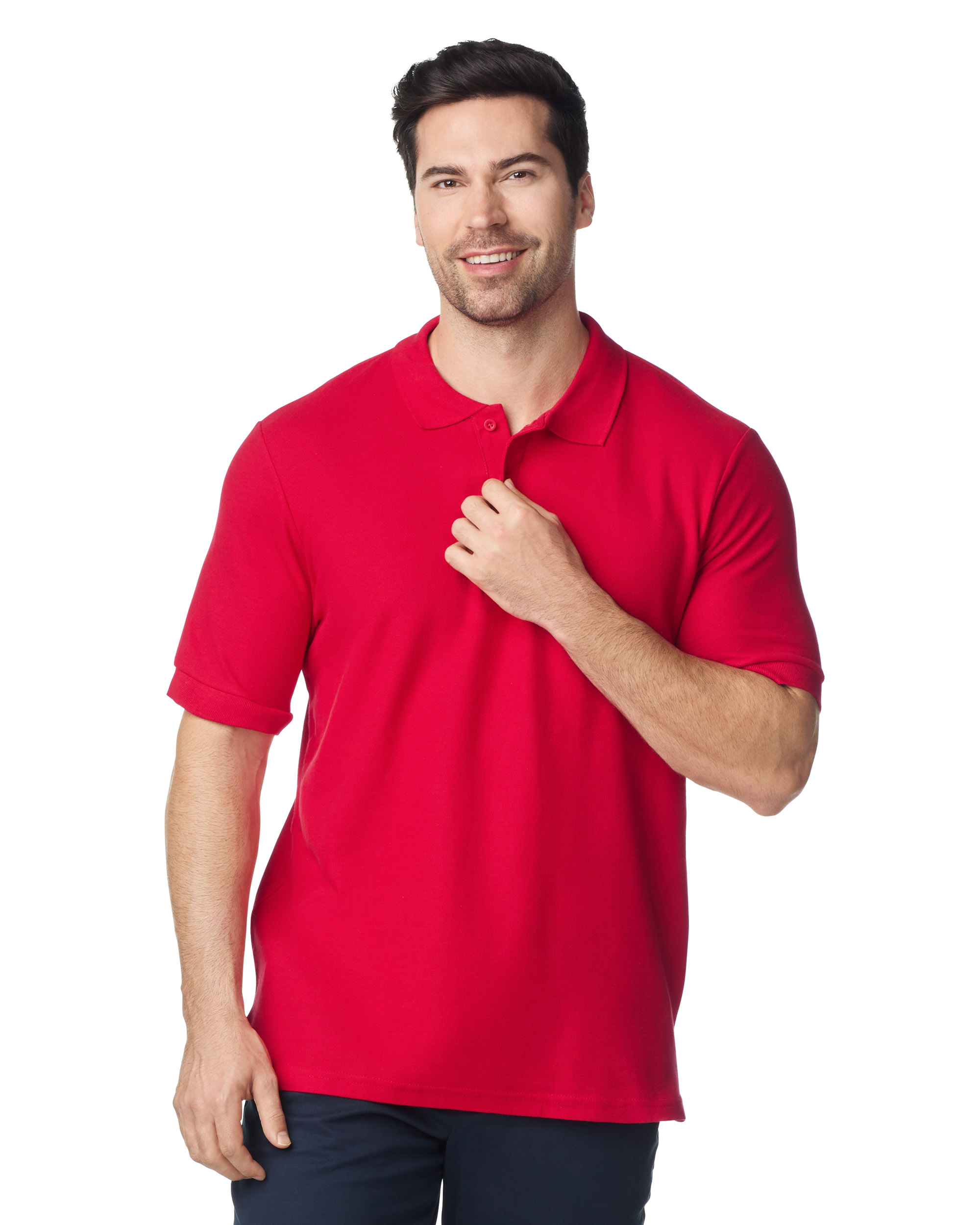 Футболка поло PREMIUM COTTON ADULT DOUBLE PIQUE, ЧЕРНЫЙ 2XL — GI85800reS