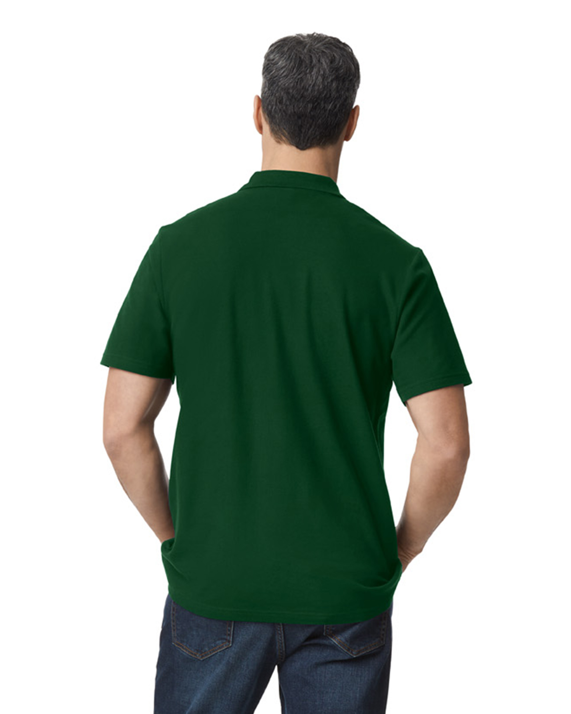 Футболка поло SOFTSTYLE ADULT DOUBLE PIQUE, ЧЕРНЫЙ 2XL — GI64800foS