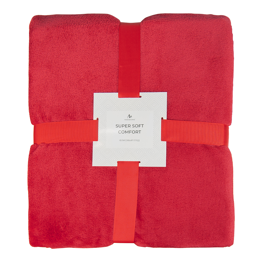 Плед флисовый SUPER SOFT COMFORT TRAVEL, красный