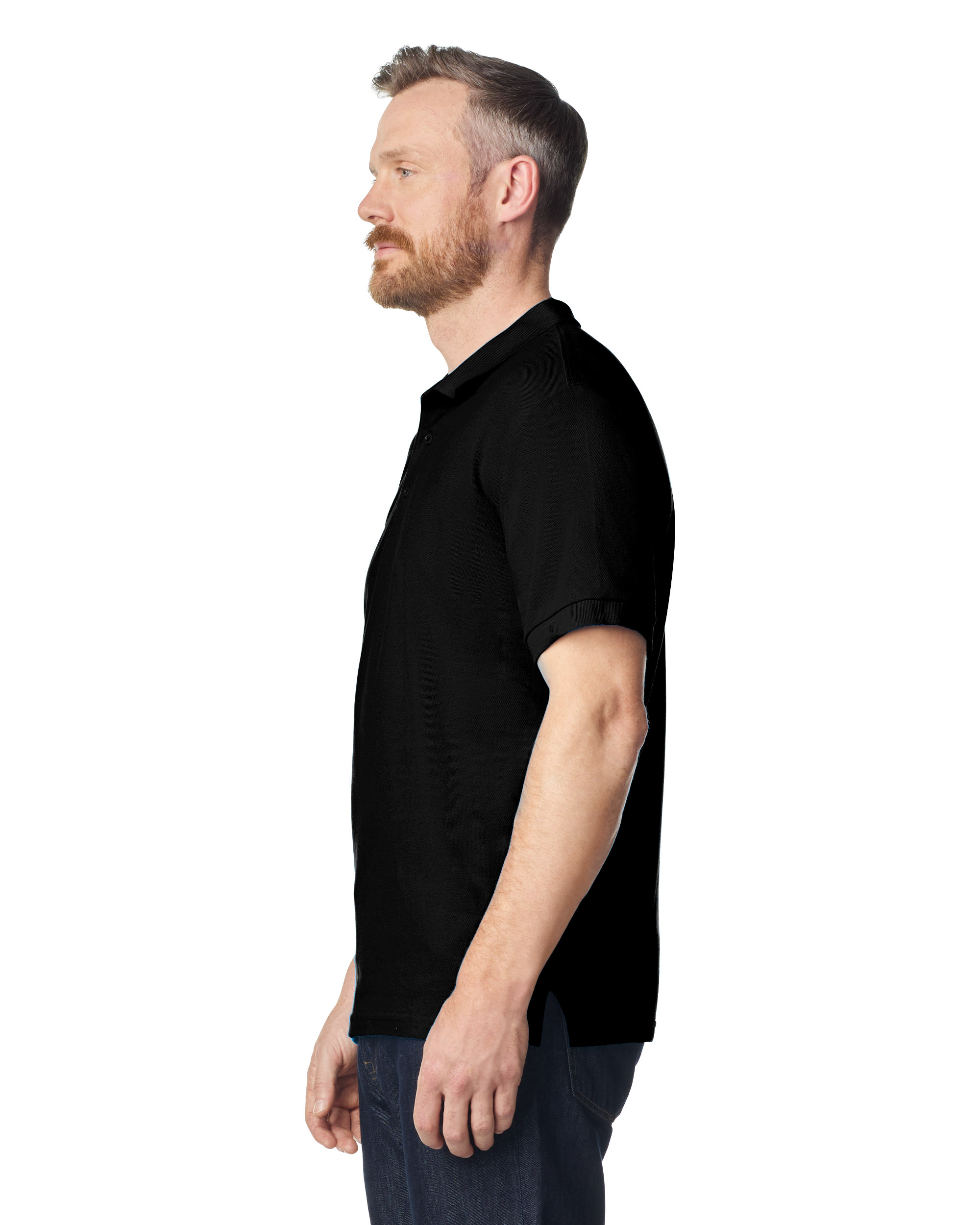 Футболка поло PREMIUM COTTON ADULT DOUBLE PIQUE, ЧЕРНЫЙ 2XL — GI85800blS