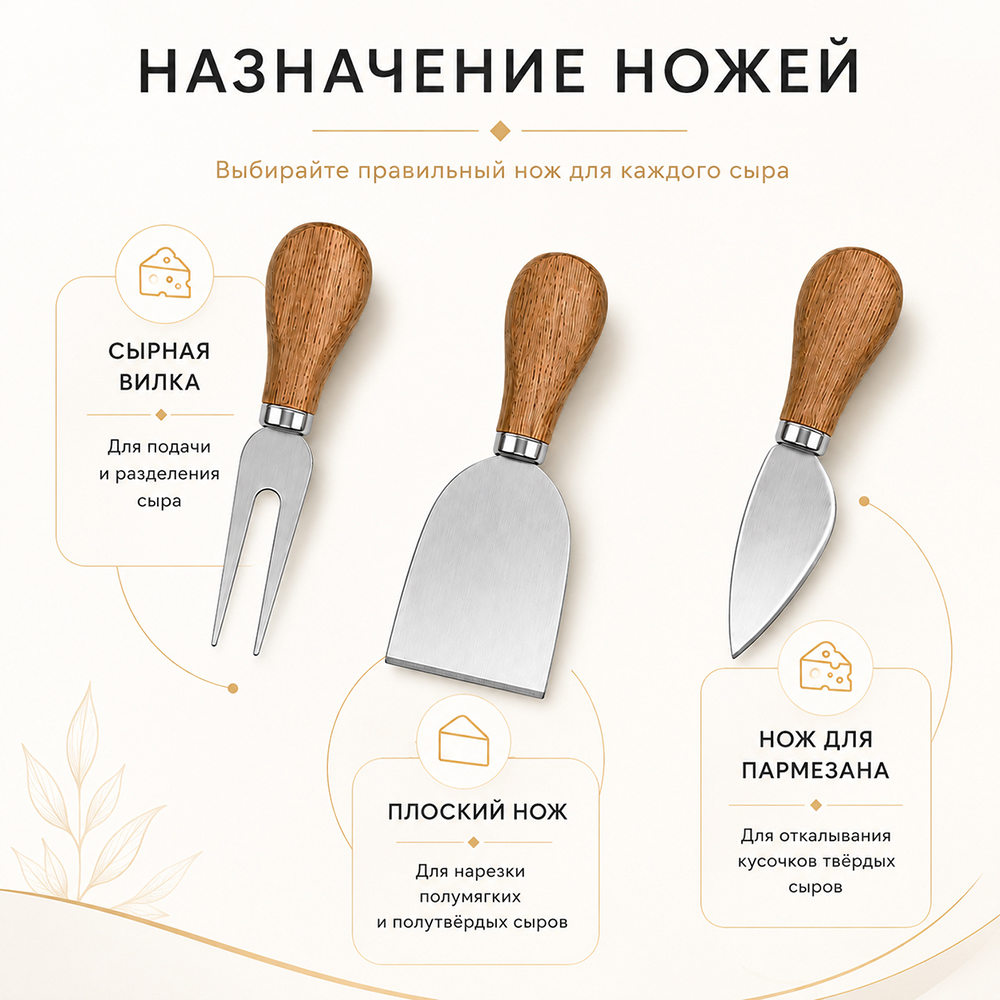 Набор для сыра Cheesier, коричневый — 57002.13