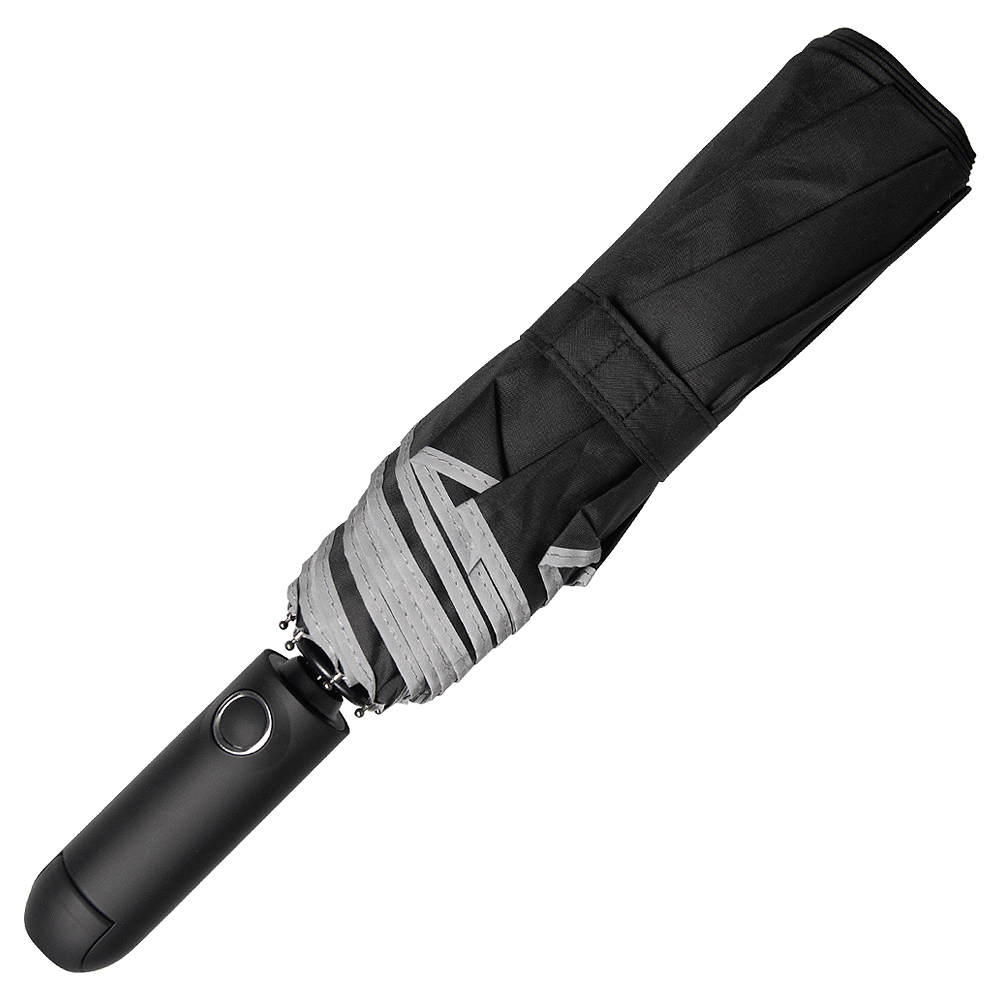 Зонт складной автоматический Forest Walker с фонариком, чёрный