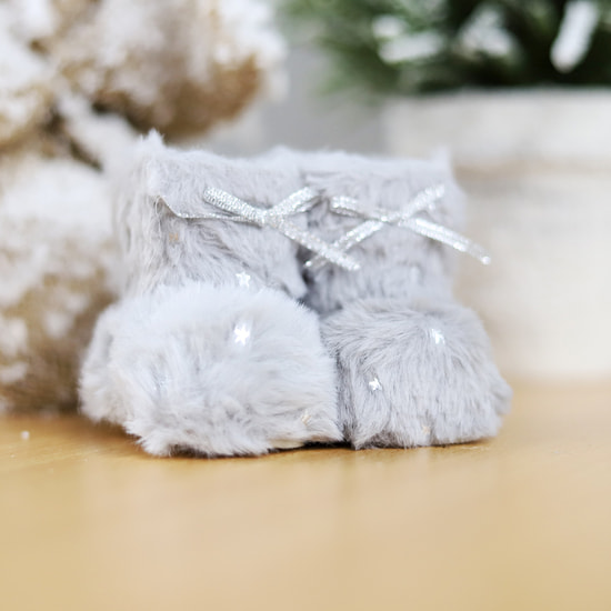 Новогоднее украшение (валенки) Бутс,серый