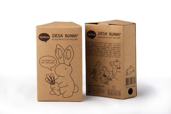 Ножницы и магнит со скрепками Bunny, розовые