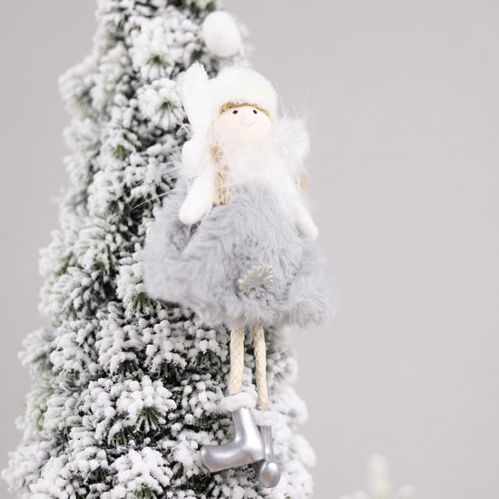 Новогоднее украшение Рождественский ангел, серый