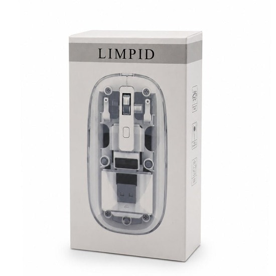 Мышь компьютерная беспроводная прозрачная Limpid, белый