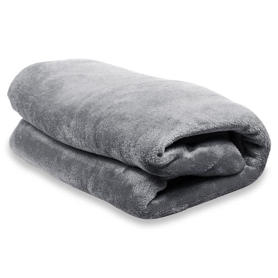 Плед флисовый SUPER SOFT COMFORT TRAVEL, серый
