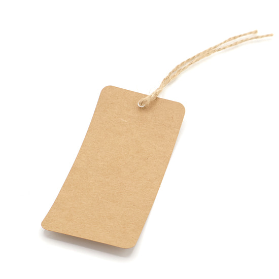 Бирка картонная на верёвке, крафт