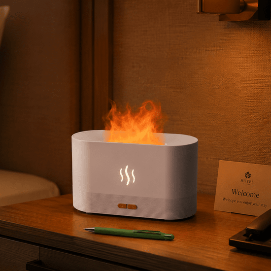 Светодиодный USB увлажнитель-ароматизатор Flame RGB, белый