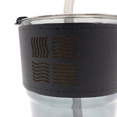 Стакан стеклянный с трубочкой и капхолдером Karamel