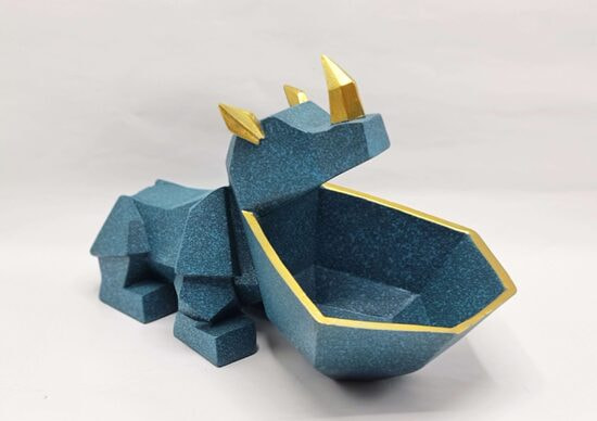 Статуэтка хранитель Носорог, аквамарин