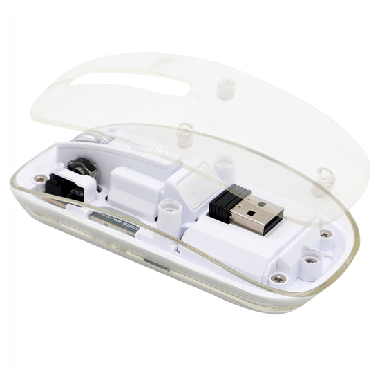 Мышь компьютерная беспроводная прозрачная Limpid, белый