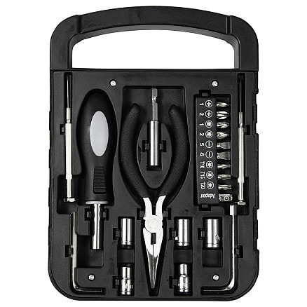 Набор инструментов Tools Unitrade, 22 инструмента, черный, в пластиковом футляре