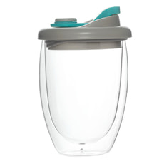 Стакан стеклянный Lotos с двойными стенками и крышкой