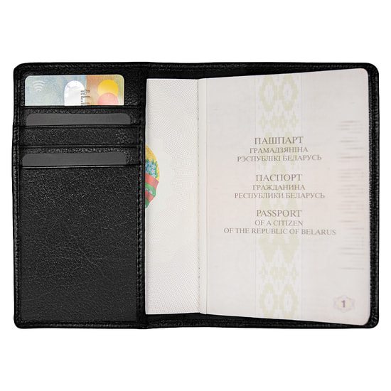 Обложка для паспорта Leather Trend, чёрный