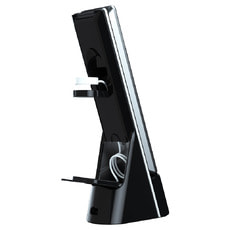 Настольная лампа с беспроводными зарядками, часами и будильником Zeus Настольная лампа с беспроводными зарядками, часами и будильником Zeus