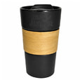 Кружка керамическая с деревянной манжетой Nexus, чёрная