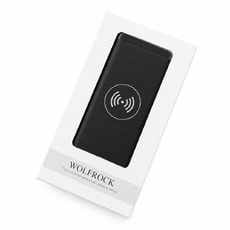 Внешний аккумулятор Wolfrock с беспроводной зарядкой soft-touch покрытием, 10000 mAh