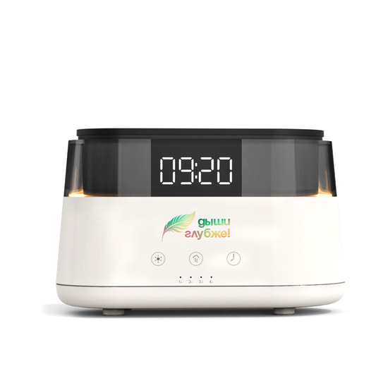 Светодиодный USB увлажнитель-ароматизатор Brava с часами с RGB подсветкой