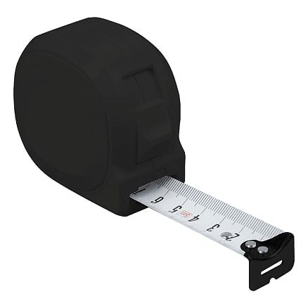 Рулетка Tools Carpenter, 3 метра пластиковая, с ремешком, черная