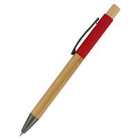 Ручка "Авалон" с корпусом из бамбука и софт-тач вставкой