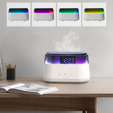 Светодиодный USB увлажнитель-ароматизатор Brava с часами с RGB подсветкой, белый