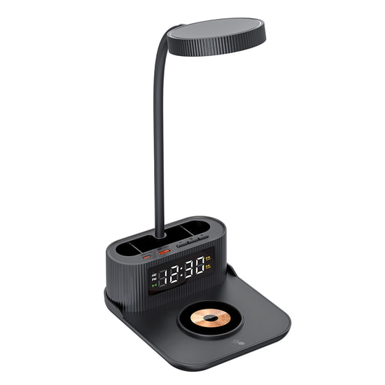 Лампа-органайзер Crolly c беспроводной зарядкой 15W, черный