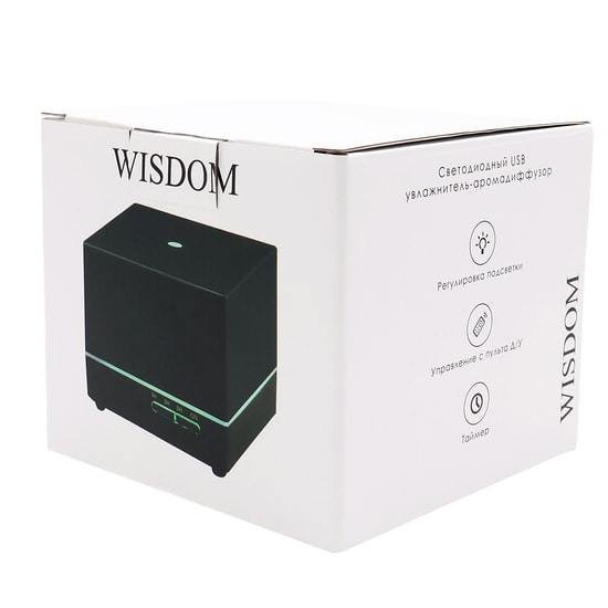 Светодиодный увлажнитель Wisdom с подсветкой гравировки, черный