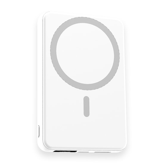 Магнитный внешний аккумулятор Quantum с беспроводной зарядкой (15W), 10000 Mah, белый