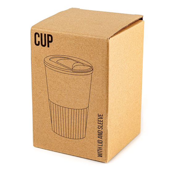 Термостакан пластиковый Wavy с манжетой, чёрный